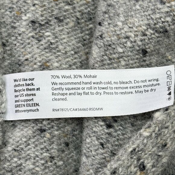 Eileen Fisher Wool Mohair Open Shawl Size XL Jacket Cardigan Speckle Office Cozy - Picture 8 of 11